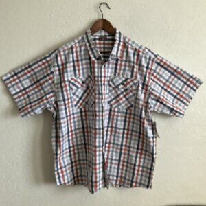 Great Northwest Shirt Mens XXL Plaid Short Sleeve Button Up Canvas Work Colorful